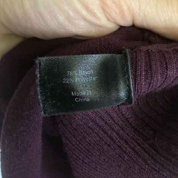 Lane Bryant Burgundy Purple Long‎ Sleeve Side Ruched Knit Sweater Women's 26 28 - Picture 6 of 6